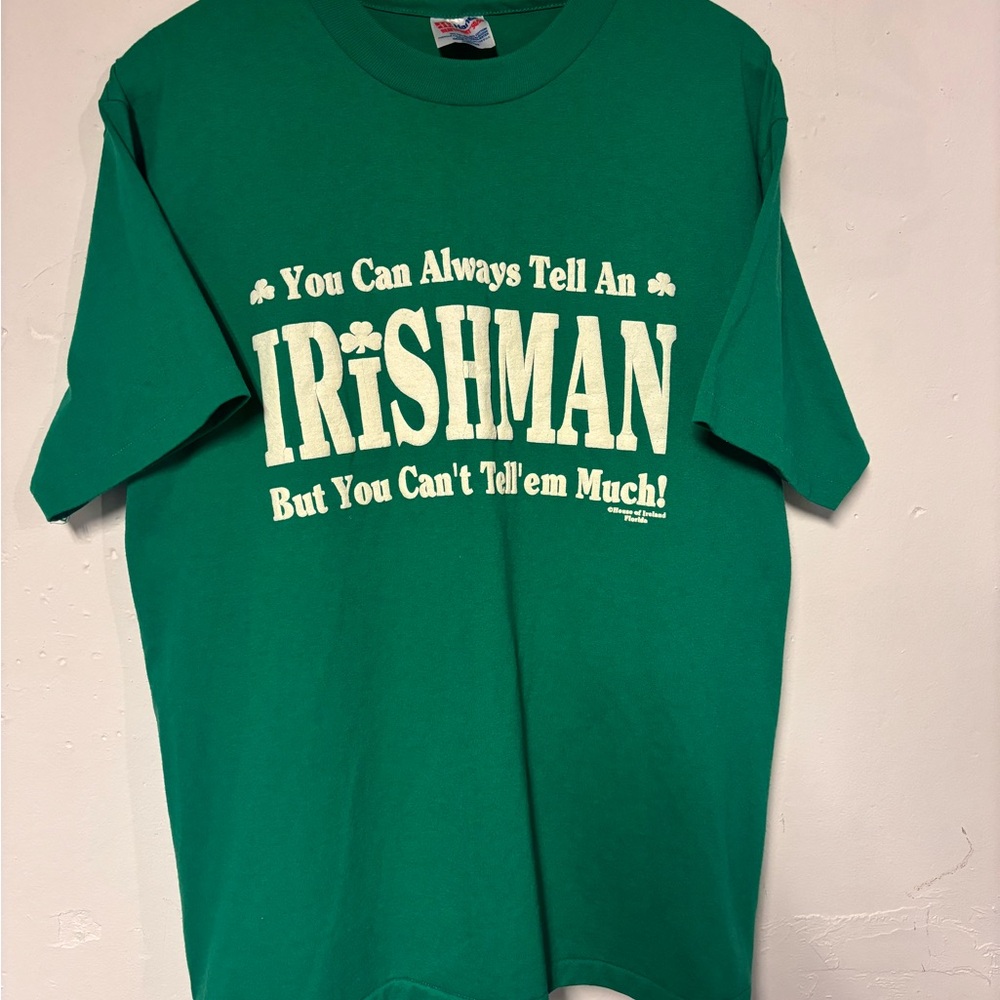 Vintage St Patricks Day Irishman Funny Slogan Green Graphic T-Shirt Men’s Large